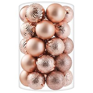 Set 34 globuri de Craciun pentru brad – 26x18x18cm, nuanta rose [1]
