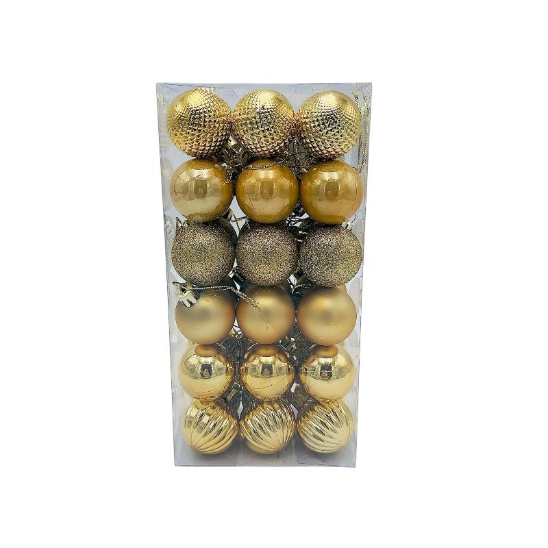 Set 36 globuri de Craciun pentru brad – 22x11x8cm, nuanta auriu [4]