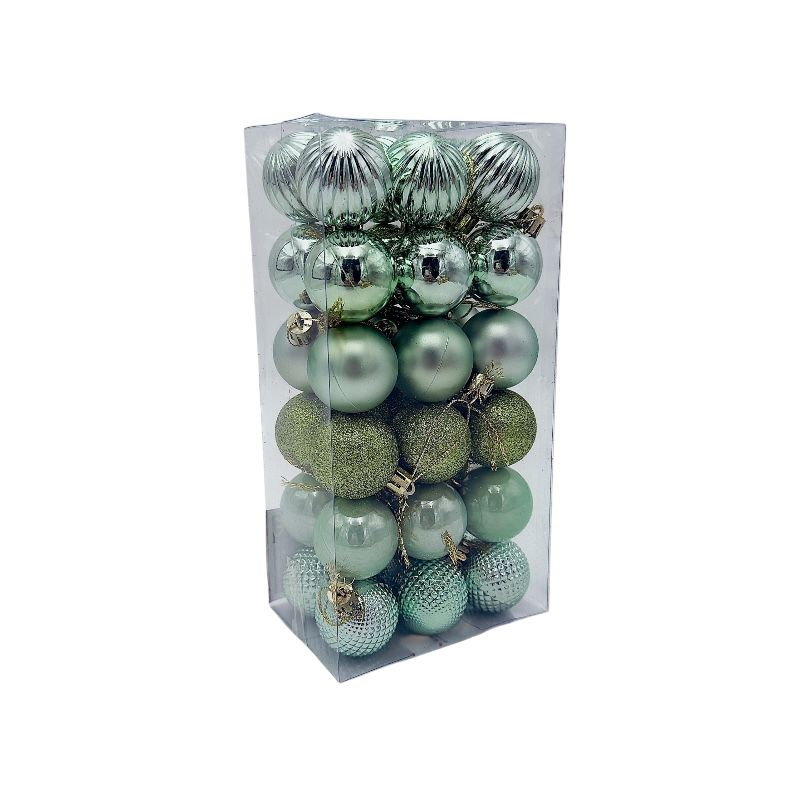Set 36 globuri de Craciun pentru brad – 22x11x8cm, nuanta verde discret [3]