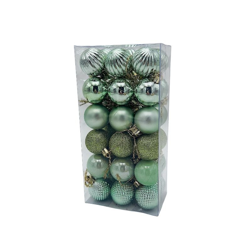 Set 36 globuri de Craciun pentru brad – 22x11x8cm, nuanta verde discret [2]