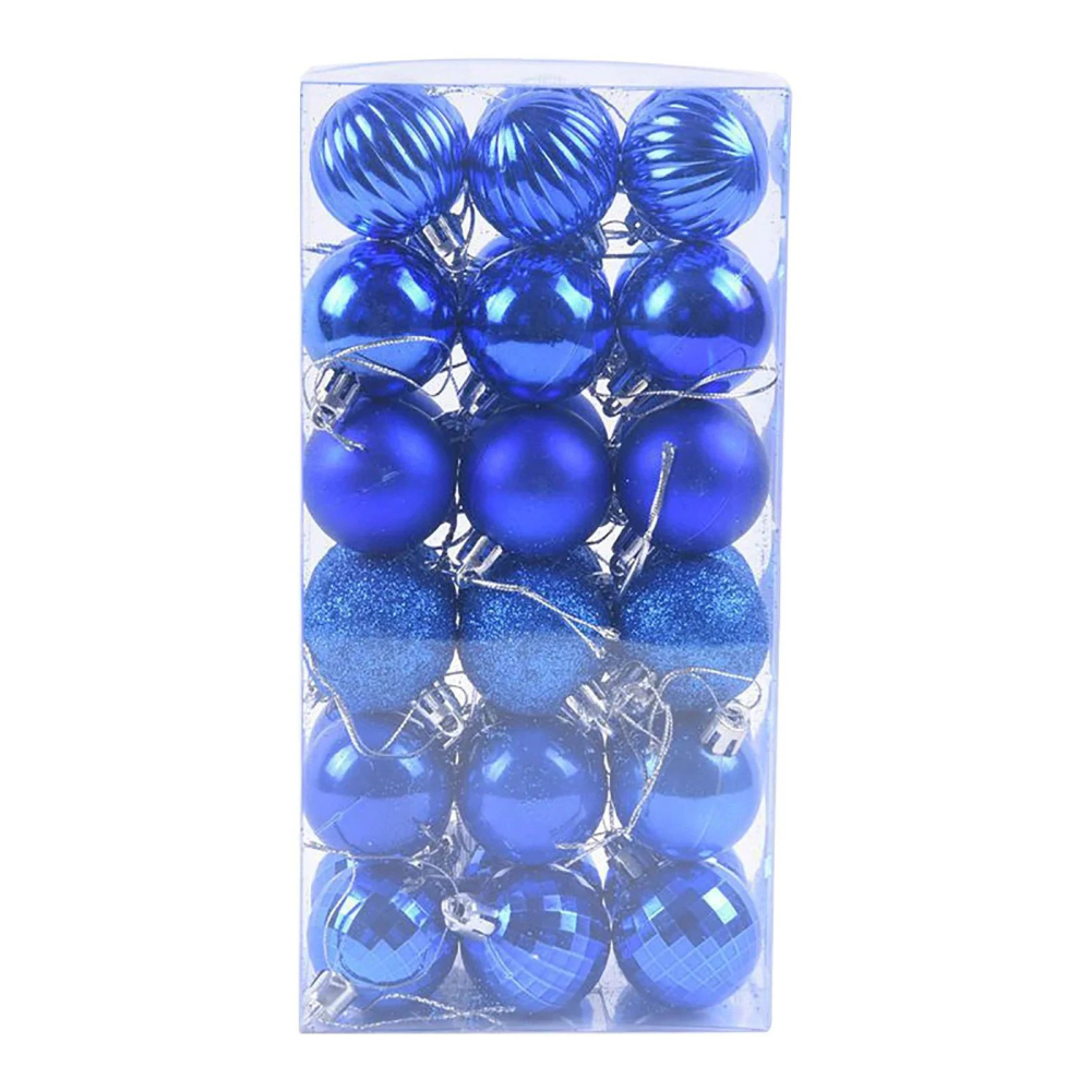 Set 36 globuri de Craciun pentru brad – 34x17x11cm, nuanta albastru imperial [2]