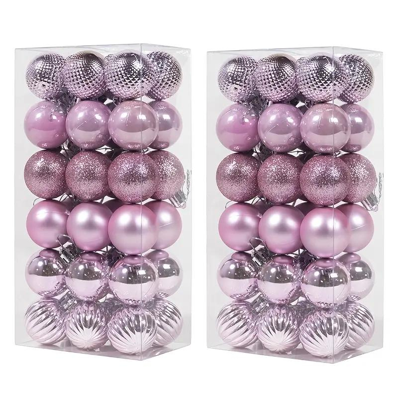 Set 36 globuri de Craciun pentru brad – 34x17x11cm, nuanta roz delicat [2]