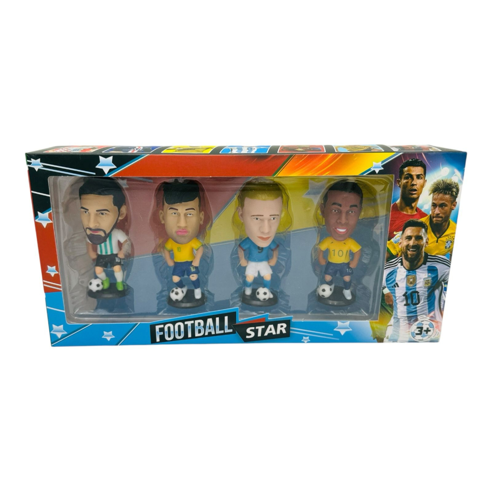Set 4 Figurine Jucători de Fotbal – Multicolor, 29.5×14×5.5 cm, Miniaturi Sportive pentru Copii [3]