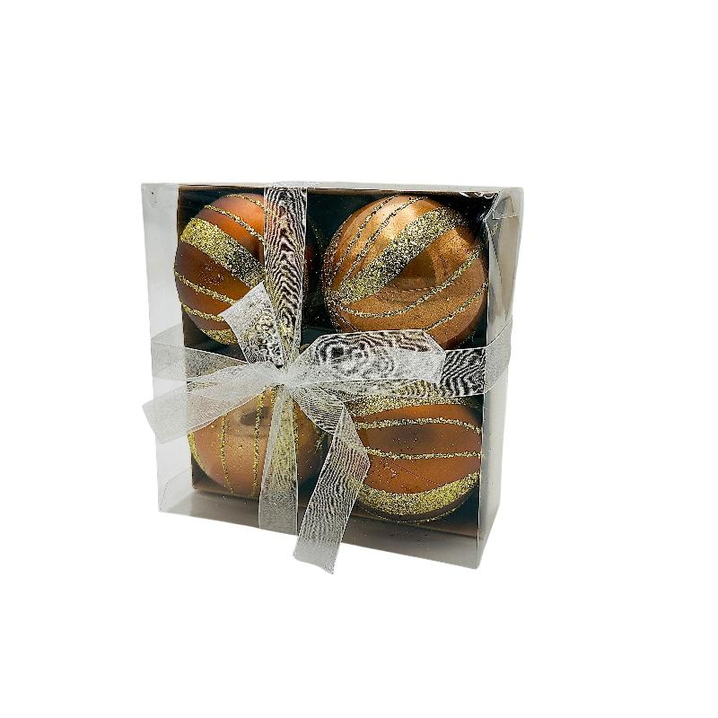 Set 4 globuri de Craciun pentru brad – 16x16x7cm, nuanta auriu [2]
