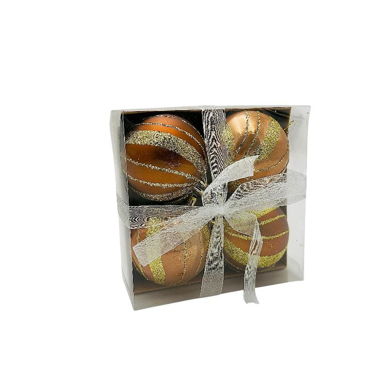 Set 4 globuri de Craciun pentru brad – 16x16x7cm, nuanta auriu [3]