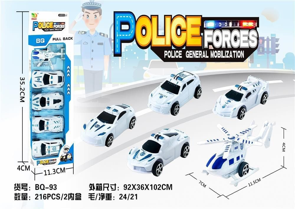Set 5 vehicule de politie, Police Forces, 32.5×11.5×4cm, +3ani,   [3]