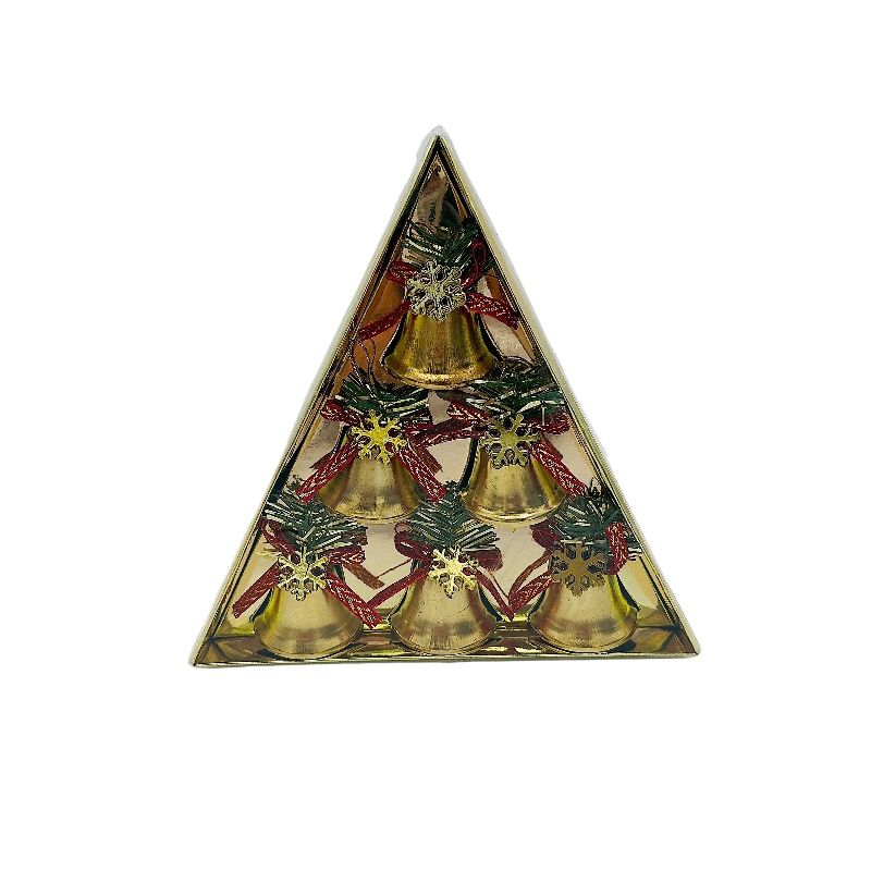 Set 6 clopotei metalici aurii – cu snur de agatat, 18.5x18.5cm [1]