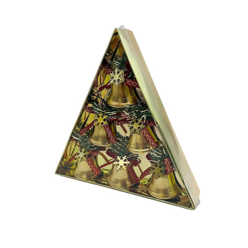 Set 6 clopotei metalici aurii – cu snur de agatat, 18.5x18.5cm [3]