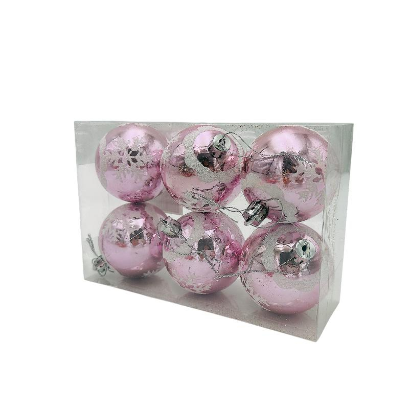 Set 6 globuri de Craciun pentru brad – 17x12x6cm, nuanta roz delicat [3]