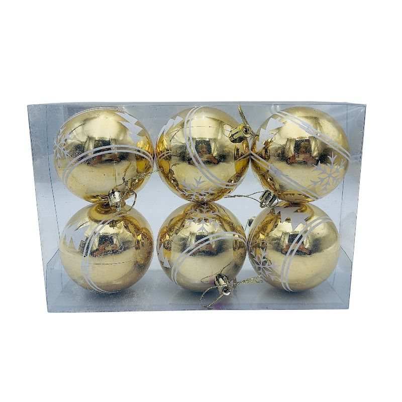 Set 6 globuri de Craciun pentru brad – 23x15x8cm, nuanta auriu fin [1]