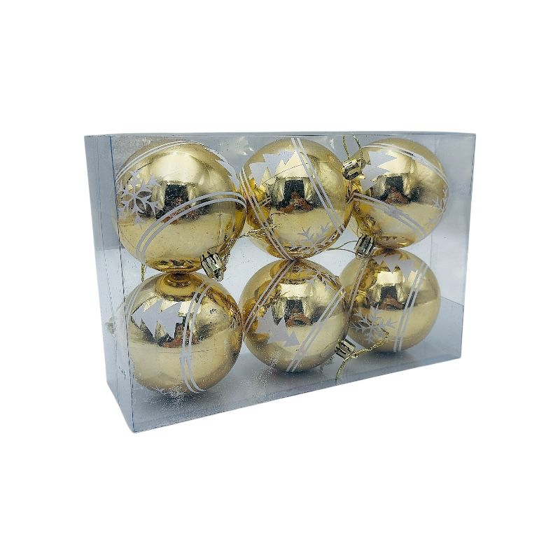 Set 6 globuri de Craciun pentru brad – 23x15x8cm, nuanta auriu fin [3]