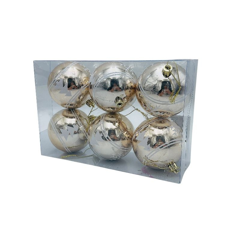 Set 6 globuri de Craciun pentru brad – 23x15x8cm, nuanta champagne [2]