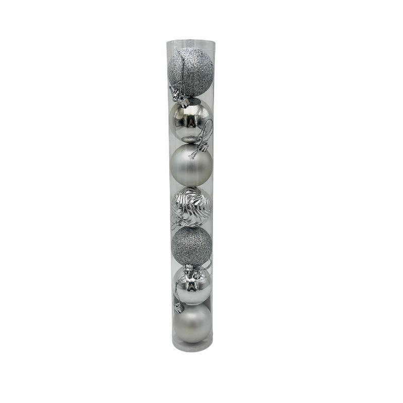 Set 7 globuri de Craciun pentru brad – 40x6x6cm, nuanta argintiu [1]