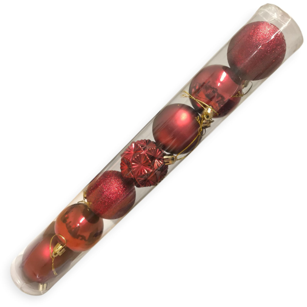 Set 7 globuri de Craciun pentru brad – 40x6x6cm, nuanta bordo [4]