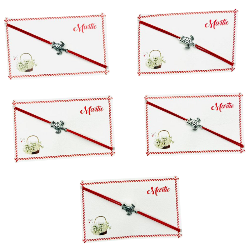 Set de 5 bratari reglabile Martisor, cu snur elastic si pandantiv Broscuta Norocoasa – model 2025 [1]