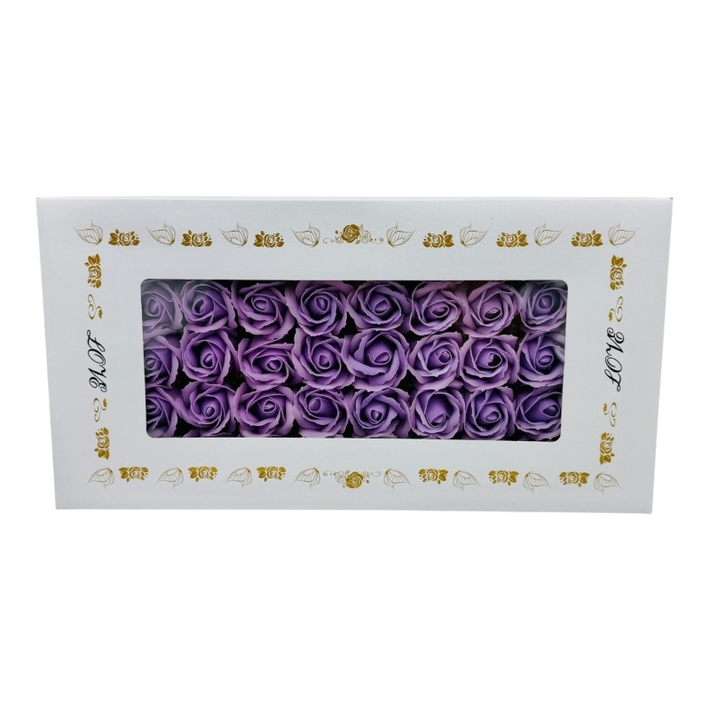 Set de 50 Trandafiri din Săpun Parfumat, lila – Eleganță și Profitabilitate [2]