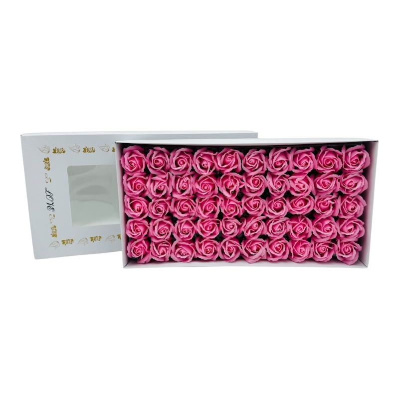 Set  de 50 Trandafiri din Săpun Parfumat, roz – Eleganță și Profitabilitate, 50x25cm [1]