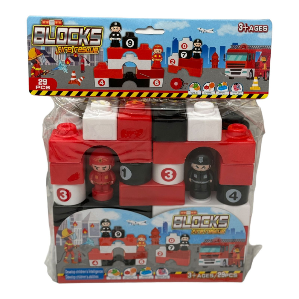 Set de constructie pentru copii, cu omuleti si cuburi, 29pcs, 20×20×7cm, +3ani,   [3]