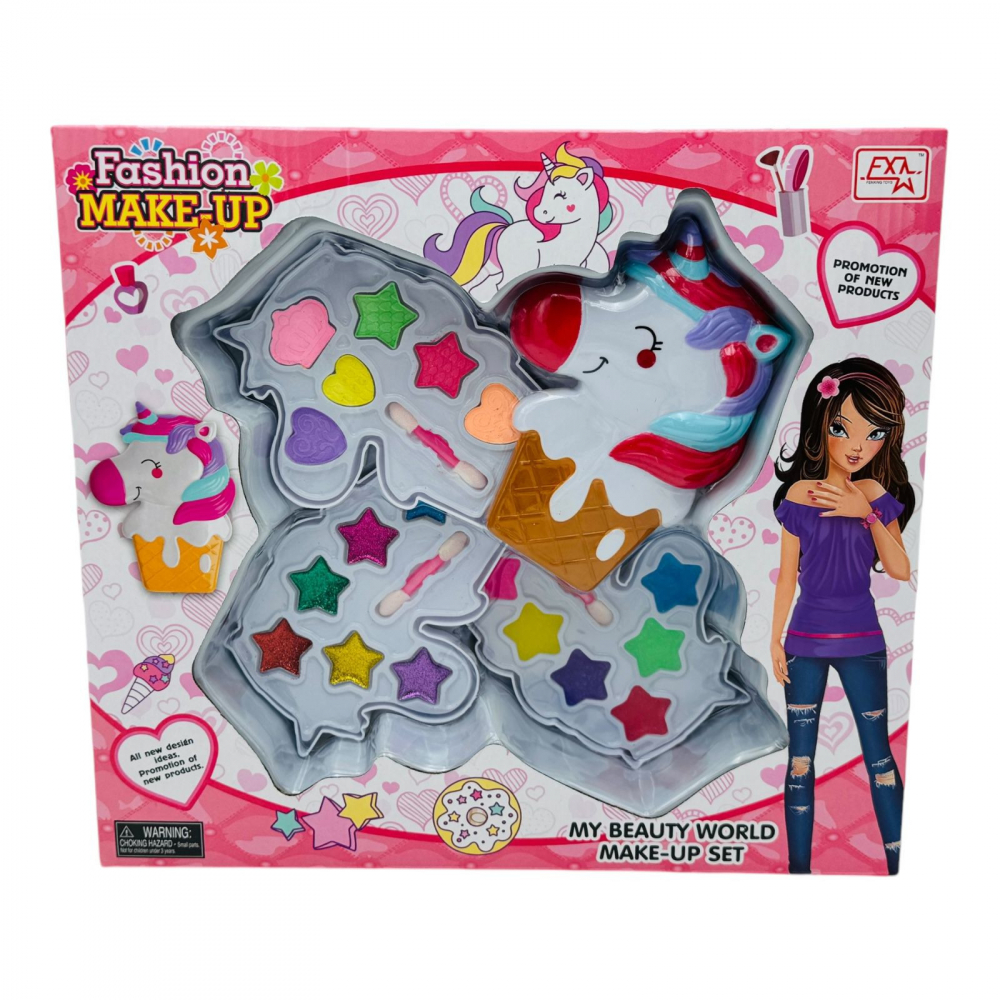 Set de farduri non-toxice pentru fetite, model Inghetata Unicorn, 31×28×6cm, multicolor, +3ani, [1]