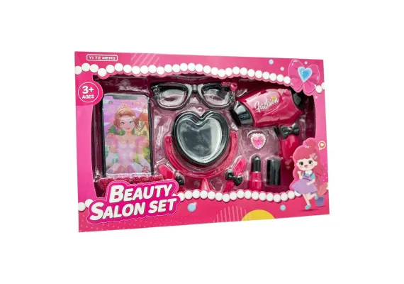 Set de jucarie pentru coafat si machiaj pentru fetite – din plastic, accesorii pentru frumusete si joc creativ,  [1]