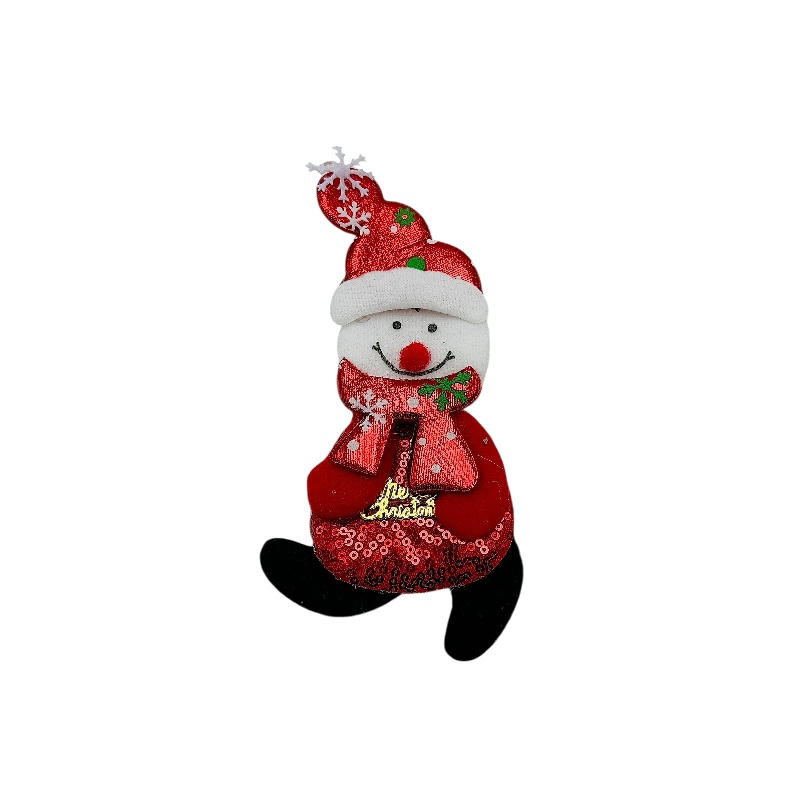 Set 3 decoratiuni agatatoare pentru brad Craciun Mos Craciun, Ren si Om de Zapada – 17x8 cm [3]