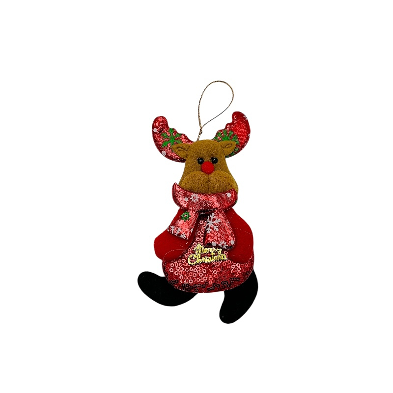 Set 3 decoratiuni agatatoare pentru brad Craciun Mos Craciun, Ren si Om de Zapada – 17x8 cm [5]