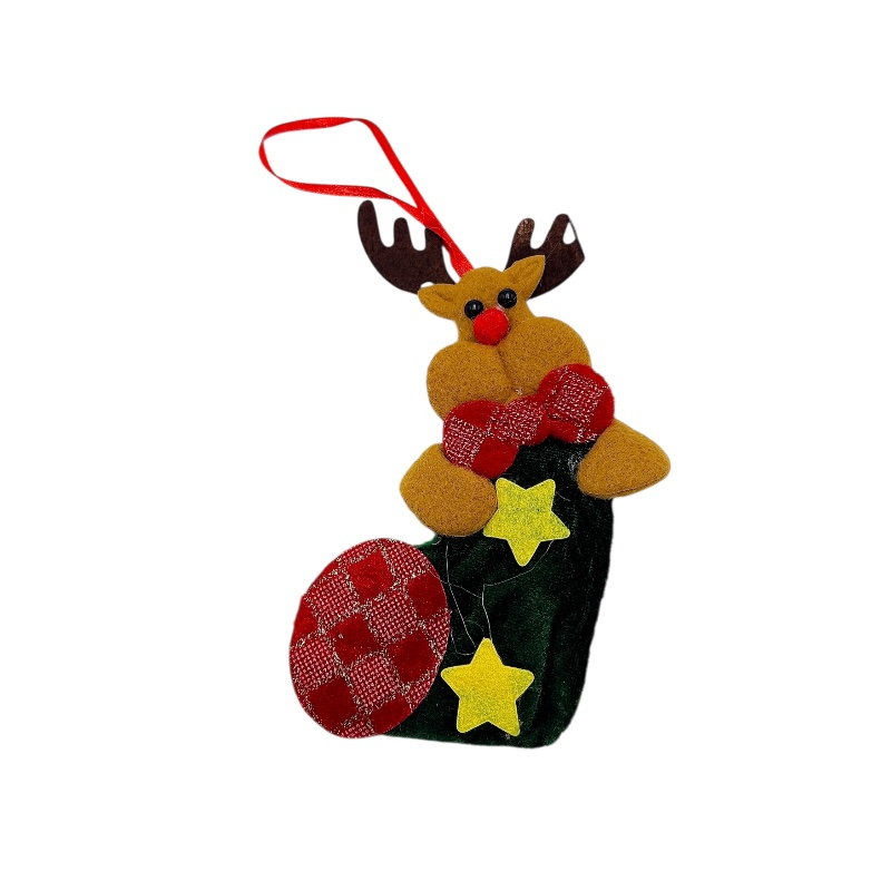 Set 3 decoratiuni agatatoare pentru brad Craciun Mos Craciun, Ren si Om de Zapada – 18x10cm [2]