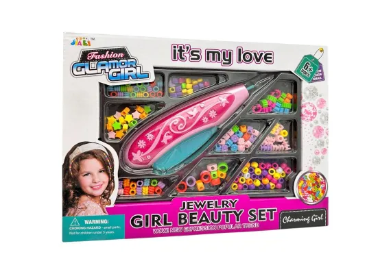 Set DIY bijuterii copii Girl Beauty cu margele colorate si stilou insirat 6 ani+,  [1]