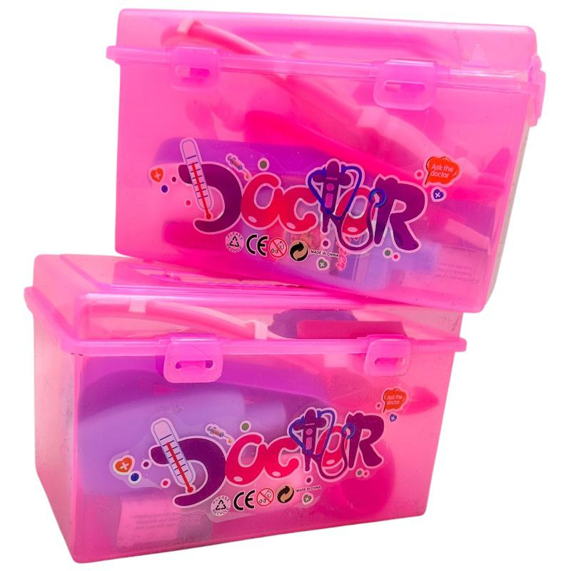 Set doctor jucarie pentru copii trusa medicala roz cu accesorii 10 piese, aproximativ 13-14cm,  [5]
