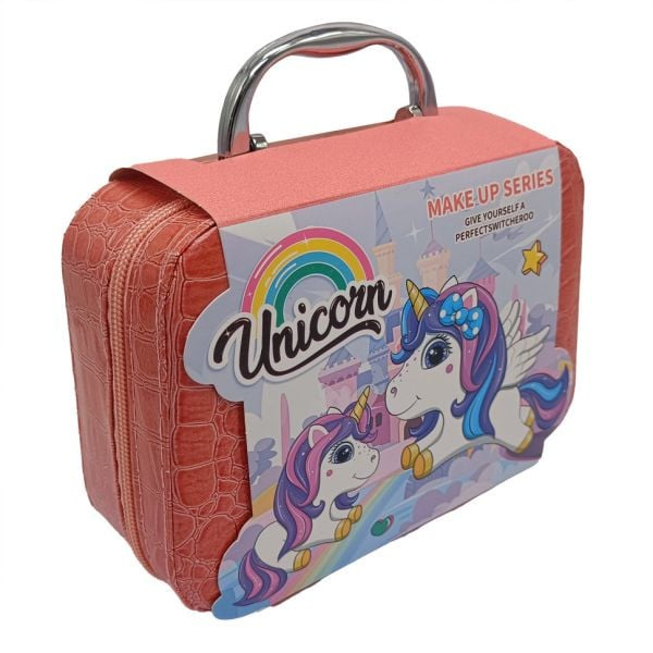 Set Machiaj pentru Copii Unicorn, Trusa Cosmetice cu Accesorii, 3 Culori Disponibile, 19×13.5cm  [3]
