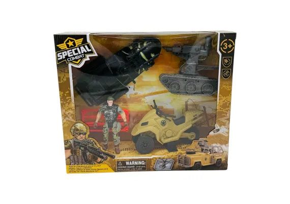 Set Special Combat - Tanc, Submarin, ATV si Figurina Soldat, 27×23×7cm  [1]