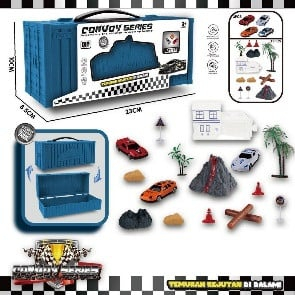 Set Tematic, Container Curse Convoy Series - Masini, Cladire si Accesorii Intr-o Cutie Tematica  [2]