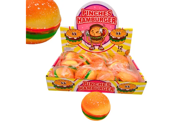 Squishy antistres in forma de burger 8x6 cm jucarie senzoriala moale cu design realist si revenire lenta,  [1]