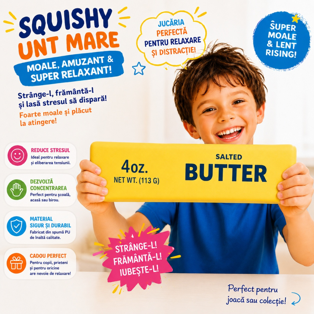 Squishy Butter Slow Rising 23 cm - Jucărie Antistres Moale și Relaxantă pentru Copii și Adulți [4]