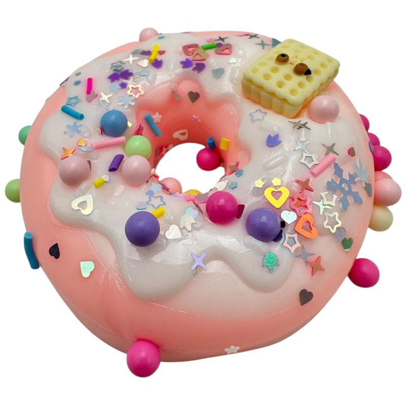 Squishy Roz Gogoasa cu Accesorii – Jucarie Antistres Moale 8x2 cm – BaoBao [4]