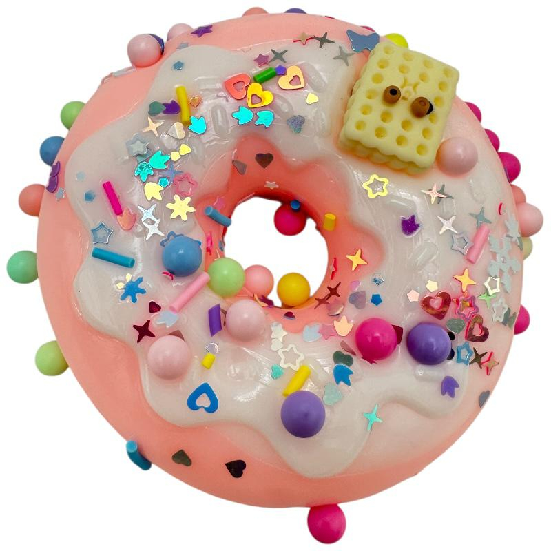 Squishy Roz Gogoasa cu Accesorii – Jucarie Antistres Moale 8x2 cm – BaoBao [5]