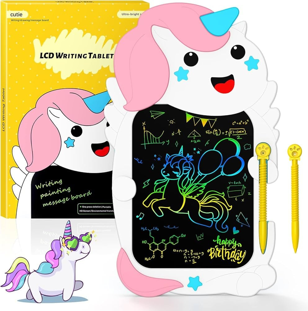 Tableta grafica pentru scris si desen, model unicorn, stergere automata, creion  si baterie incluse, 30×18.5cm, +3ani,   [3]