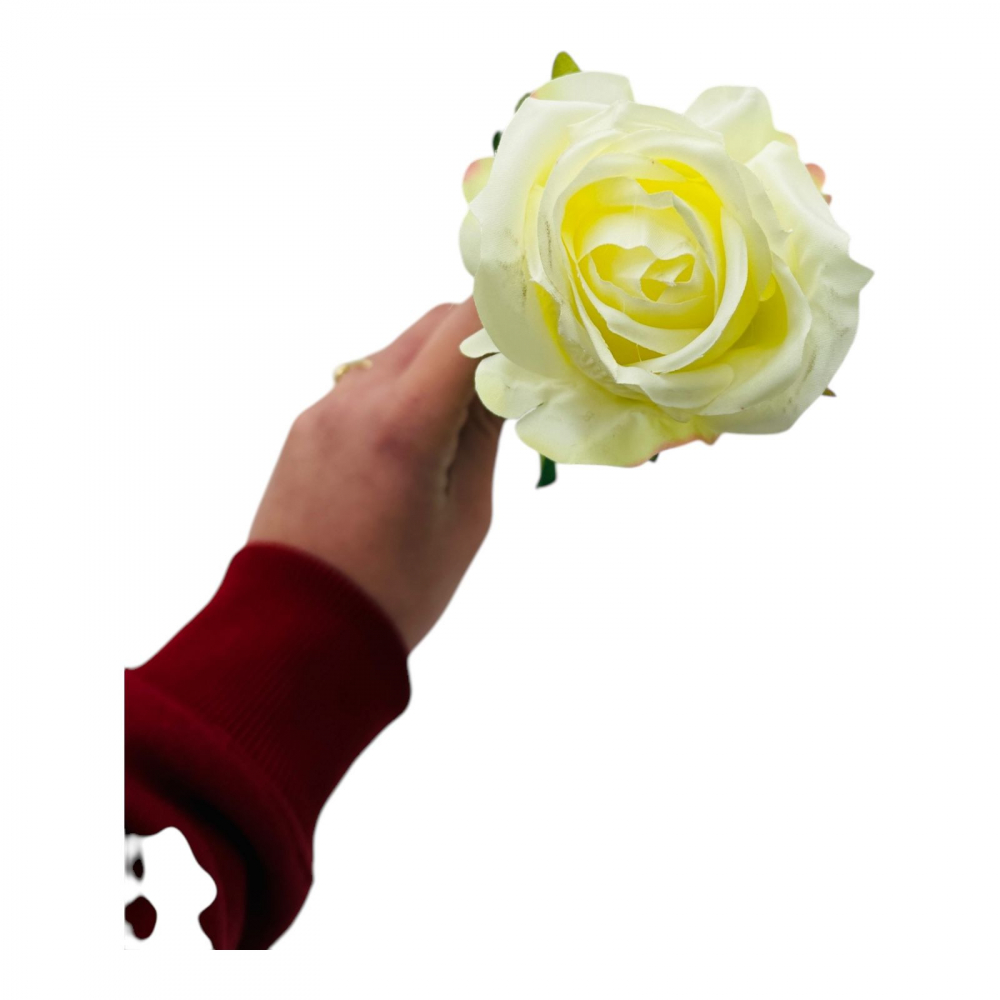 Trandafir Artificial elegant, 51cm, calitate superioara, alb [3]