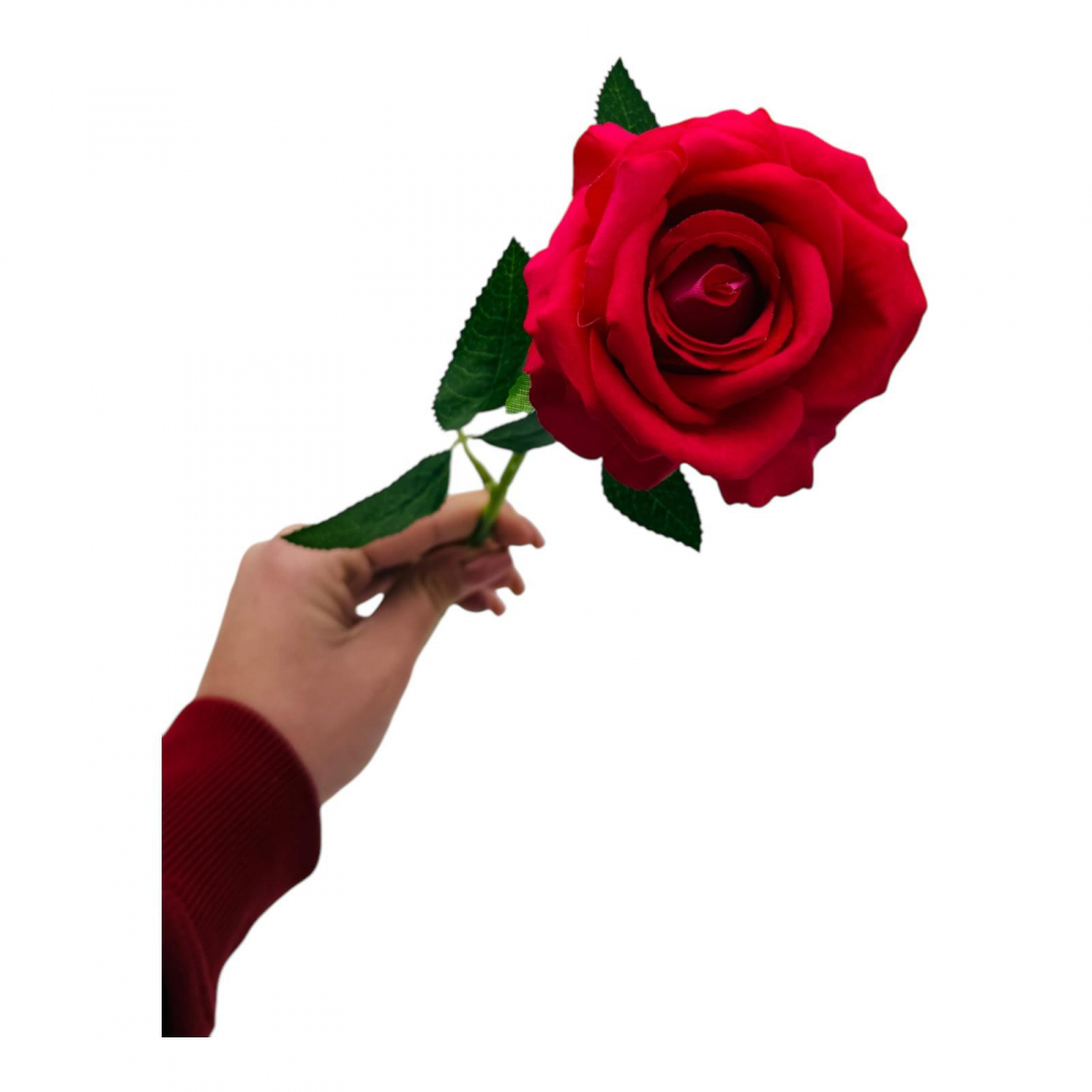 Trandafir elegant artificial, 51cm, calitate superioara, roz intens [1]