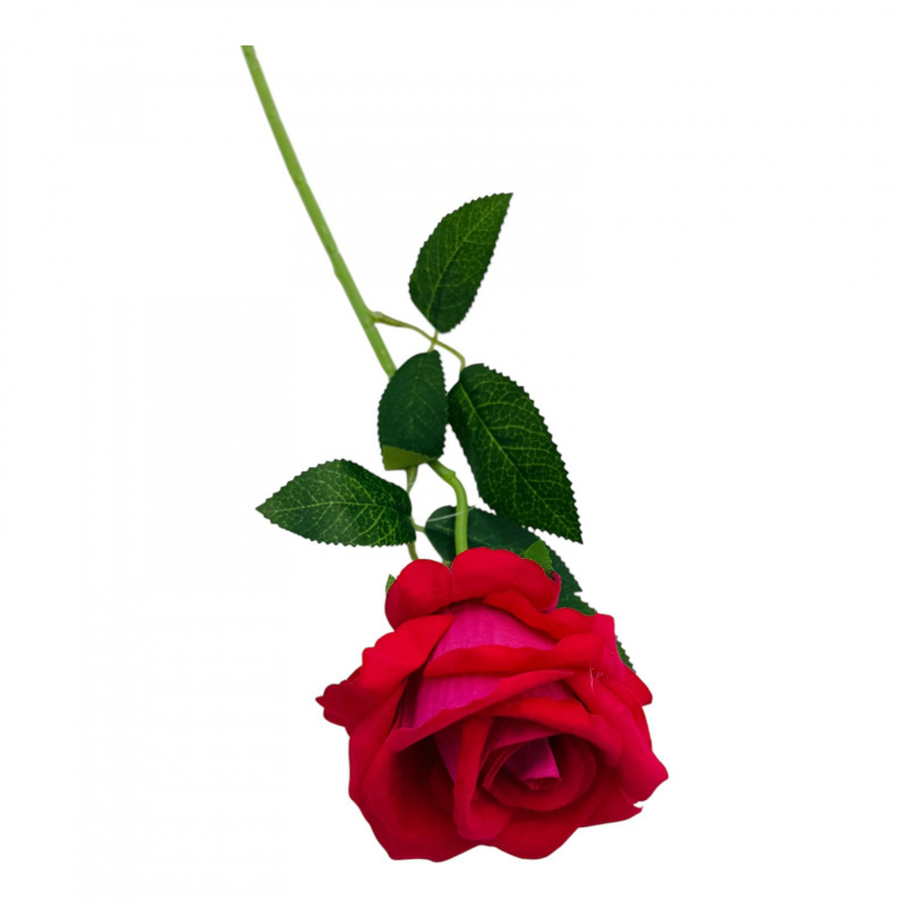 Trandafir elegant artificial, 51cm, calitate superioara, roz intens [3]