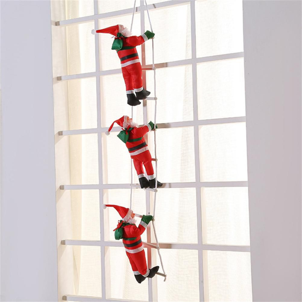 Trei Moși pe scară decorativă 100 cm – decor suspendat de Crăciun [3]