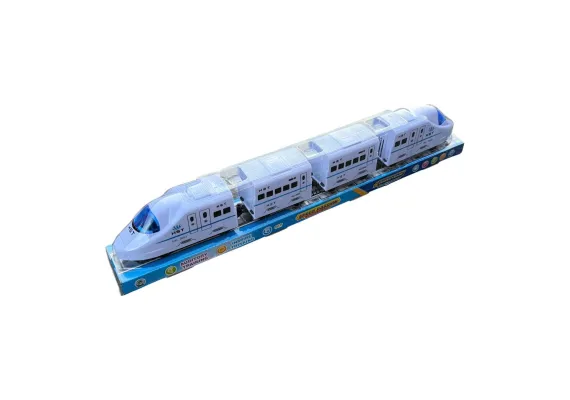 Trenulet electric de jucarie cu vagoane si locomotive, alb,  [1]