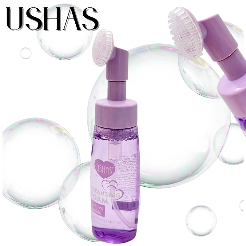 Ushas Cleansing Foam Grapes Bubble 240g – Spuma de Curatare si Masaj Facial cu Extract de Struguri, BaoBao [1]