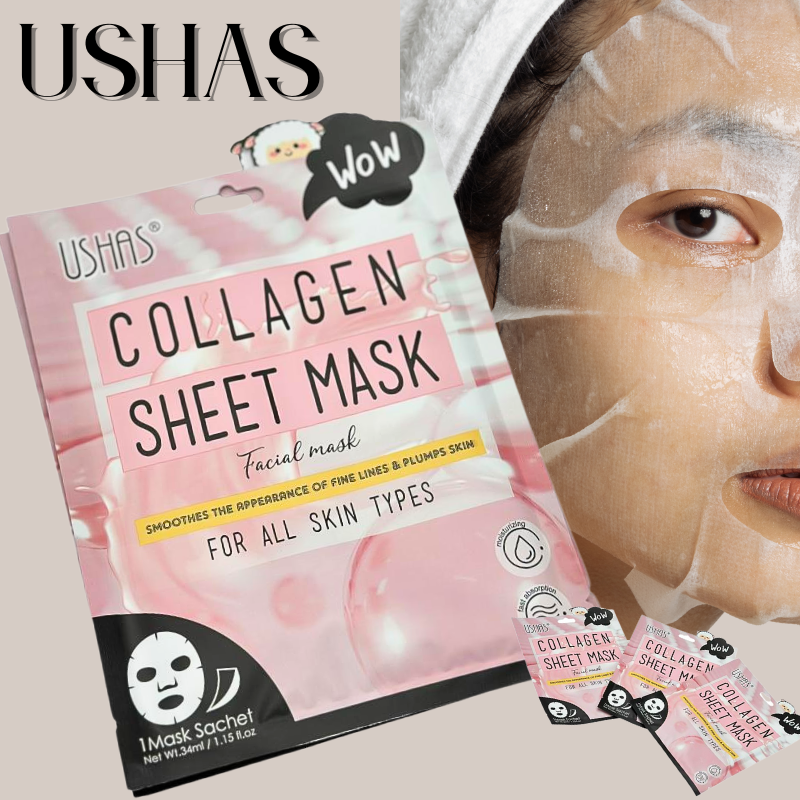 Ushas Collagen Sheet Mask – Masca Faciala cu Colagen pentru Hidratare si Fermitate, BaoBao [1]