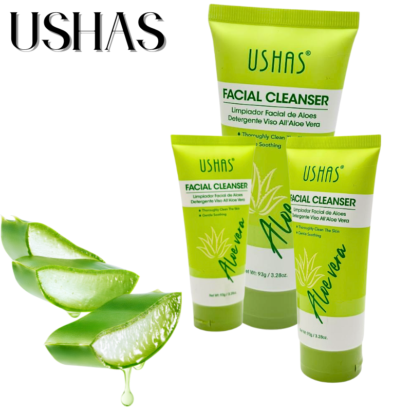Ushas Gel Curatare Fata cu Aloe Vera 93g – Curatare Blanda si Calmare pentru Ten, BaoBao [1]