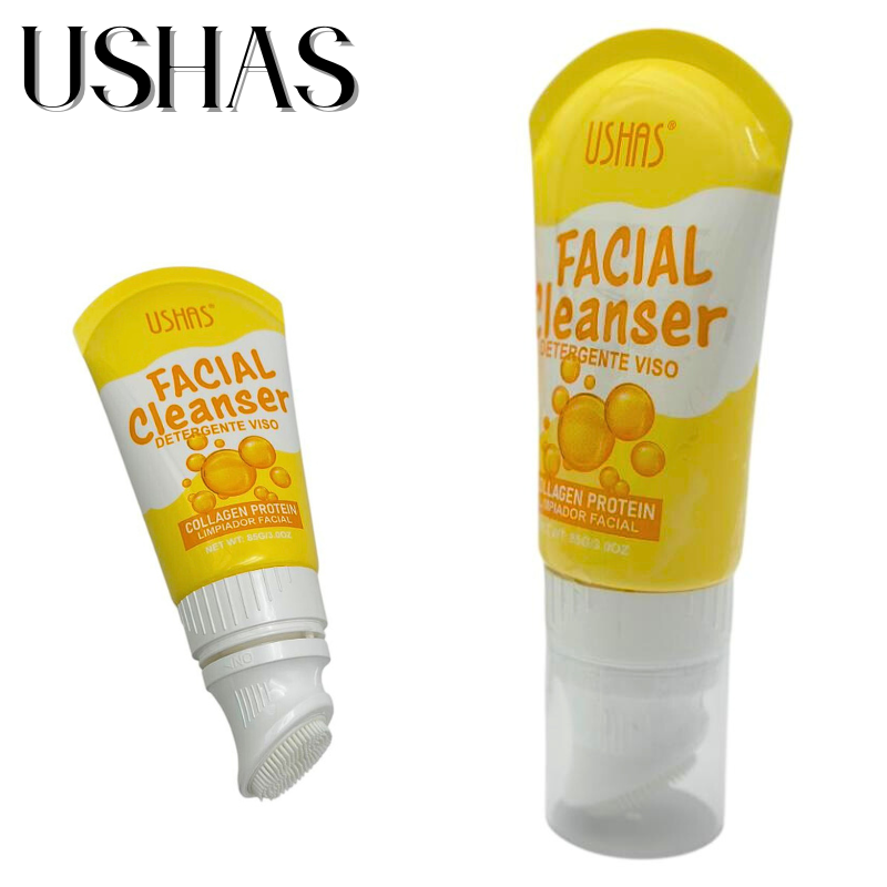 Ushas Gel Curatare Fata cu Colagen 85g – Cleanser cu Proteina de Colagen pentru Ten Ferm, BaoBao [2]
