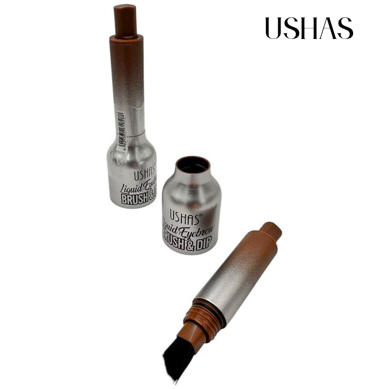 Ushas Liquid Eyebrow Brush & Dip 03, 1.5g – Gel lichid pentru sprancene inchise, precizie si rezistenta, BaoBao [1]