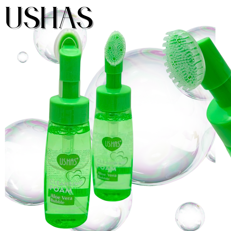 Ushas Spuma de Curatare Fata cu Aloe Vera Bubble 240g – Cleanser pentru Masaj Facial, BaoBao [2]