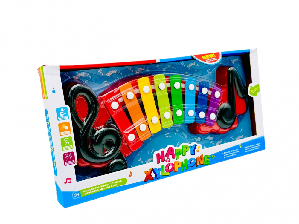 Xilofon de jucărie, Happy Xylophone, multicolor, 37×19×4cm, +3ani, [1]