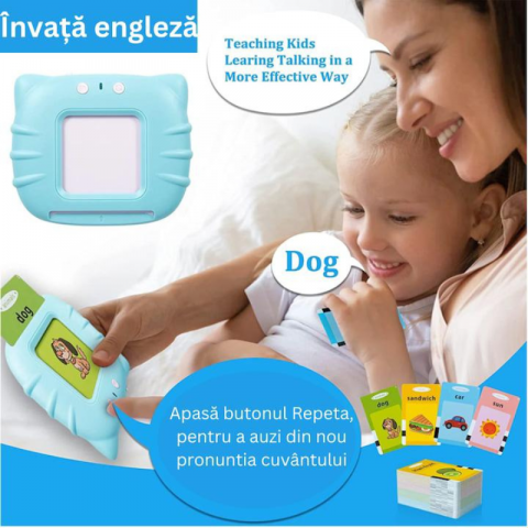 Set Jucarie Educationala Masina de Invatare cu Cititor Carduri Flash din Plastic – 500g, Interactiv si Didactic, BaoBao [3]